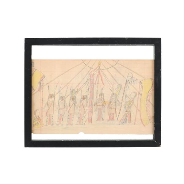 1911- Lakota Sioux Sun Dance Ledger Drawings (2)