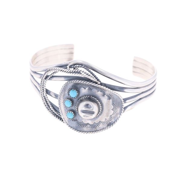 Navajo Running Bear Sterling Silver Hat Bracelet