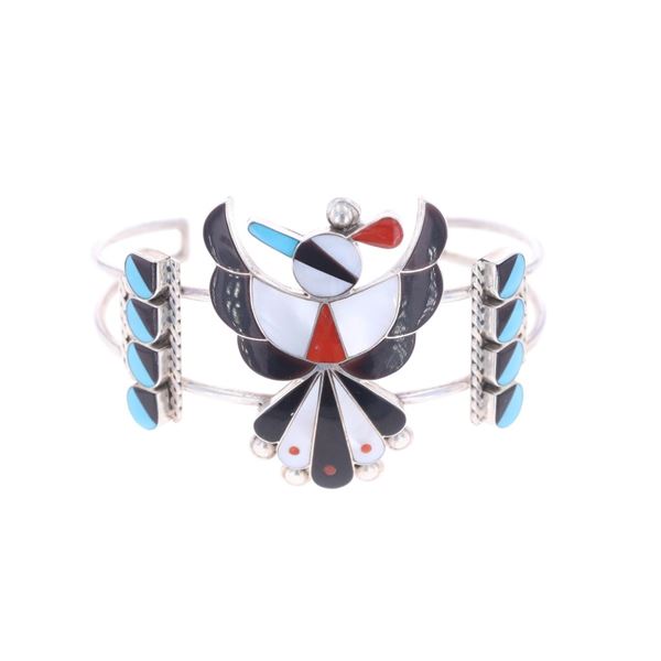 Zuni Leagus Ahiyite Inlaid Thunderbird Bracelet