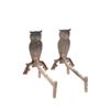 Image 19 : Folk Art Owl Cast Iron Rod Andirons c. 1950's