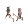 Image 3 : Folk Art Owl Cast Iron Rod Andirons c. 1950's