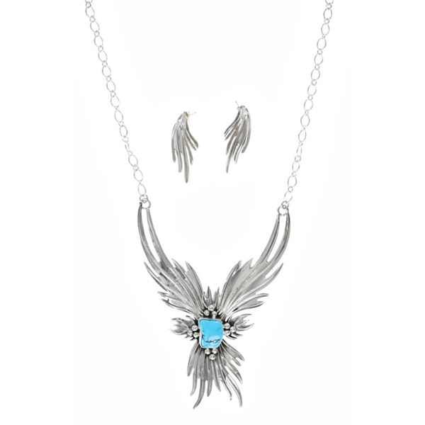 Navajo C. Johnson Silver Turquoise Jewelry Set