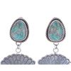 Image 6 : Navajo Tom Sterling Silver Ajax Turquoise Earrings