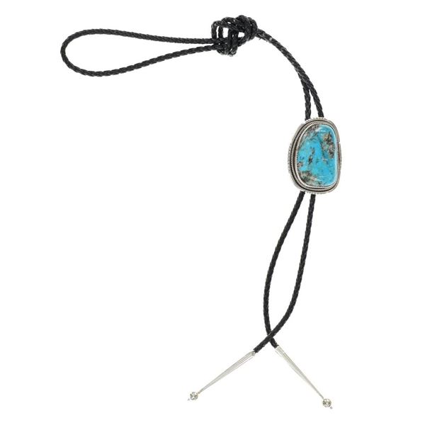 Navajo Vera Tsosie Sterling Silver Turquoise Bolo