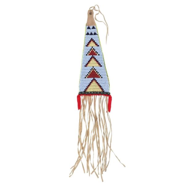Blackfeet Beaded Hide Tomahawk Drop 20th Century