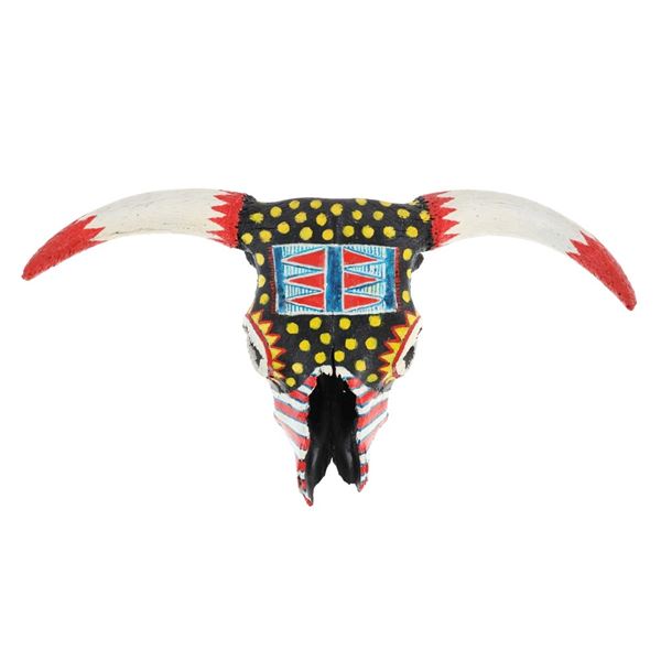Blackfeet Hand Painted Steer Skull c. 1960-1970s
