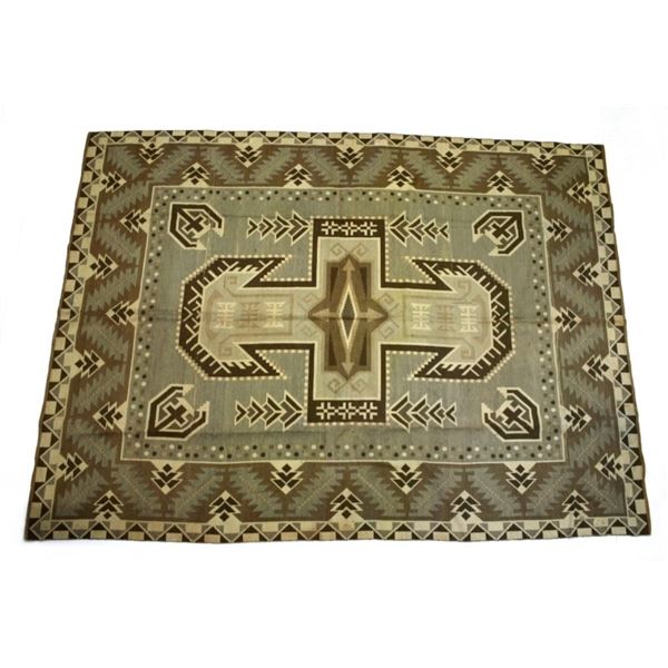 C. 1950's Mexican Trading Post Tlaxcala LARGE Rug