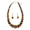 Image 1 : Fancy Disk Tiger's Eye Graduated Jewelry Set