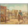 Image 2 : Beckett Oil/ Board Sheriff Patrol Painting 1930-40