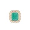 Image 6 : Opulent Emerald & Diamond 18K Yellow Gold Ring