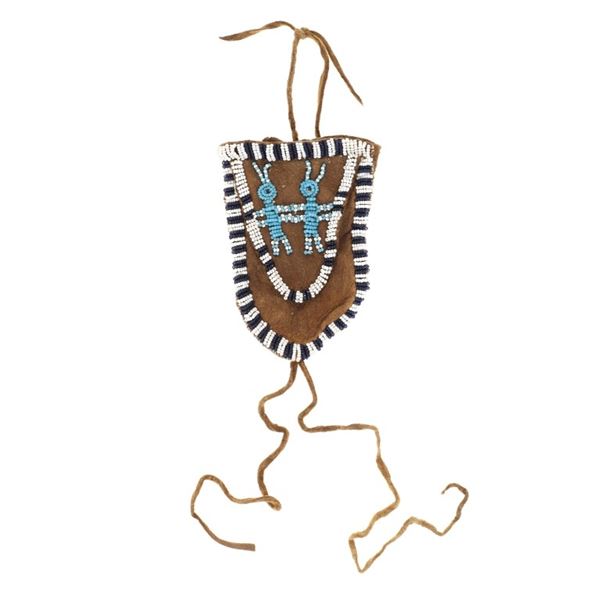 Lakota Sioux Dragonfly Beaded Medicine Pouch