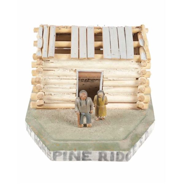 Folk Art "At Home Pine Ridge, SD" Cabin Panorama