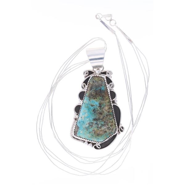 Navajo C. Tom Sterling Silver Turquoise Necklace