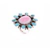 Image 1 : Navajo R. Sam Silver Pink Conch Turquoise Ring