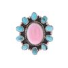 Image 2 : Navajo R. Sam Silver Pink Conch Turquoise Ring