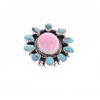 Image 3 : Navajo R. Sam Silver Pink Conch Turquoise Ring