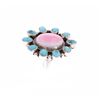 Image 4 : Navajo R. Sam Silver Pink Conch Turquoise Ring