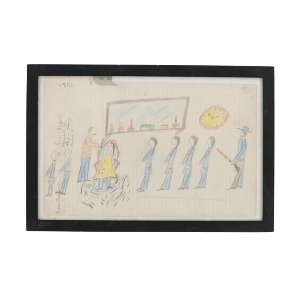 Ca. 1890-1940 Northern Sioux Ledger Drawings (2)