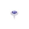 Image 2 : Elegant AAA+ Tanzanite & VS2 Diamond Platinum Ring