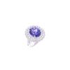 Image 3 : Elegant AAA+ Tanzanite & VS2 Diamond Platinum Ring