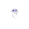 Image 4 : Elegant AAA+ Tanzanite & VS2 Diamond Platinum Ring