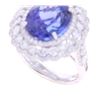 Image 8 : Elegant AAA+ Tanzanite & VS2 Diamond Platinum Ring