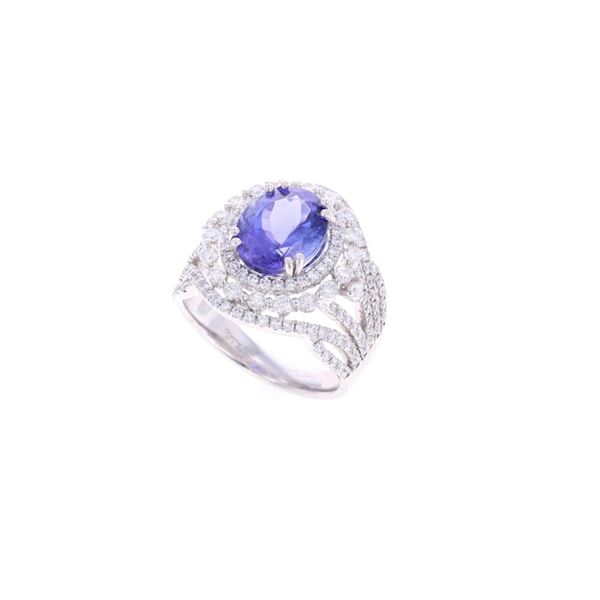 4.61ct Tanzanite & VS1 Diamond Platinum Ring
