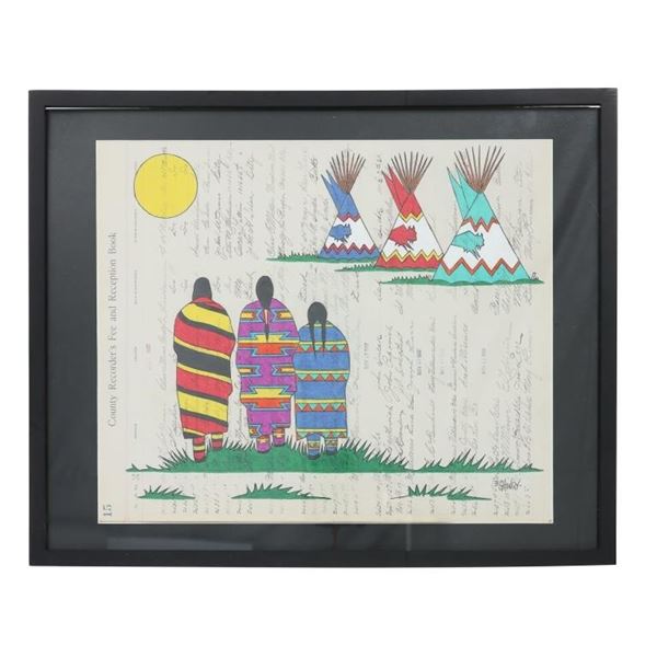 Gordon Henry Framed Ledger Art c. 2010s