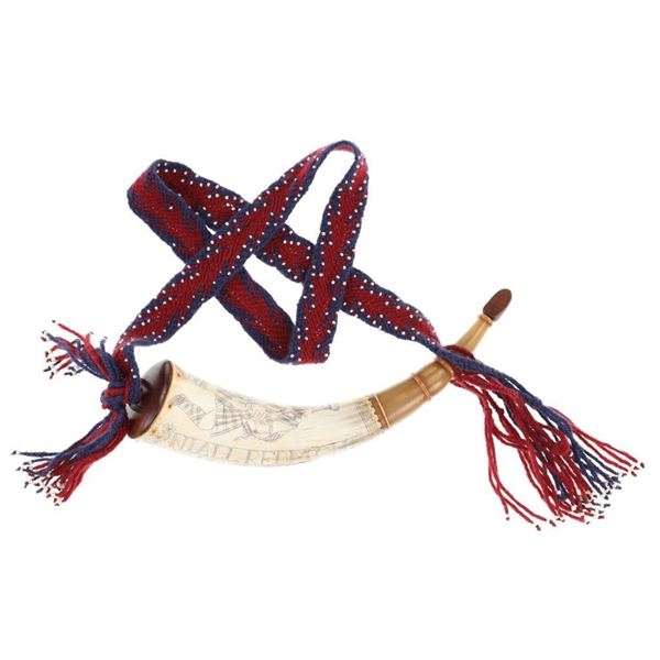 Beautiful Niall Redmond Scrimshaw Powder Horn 1745