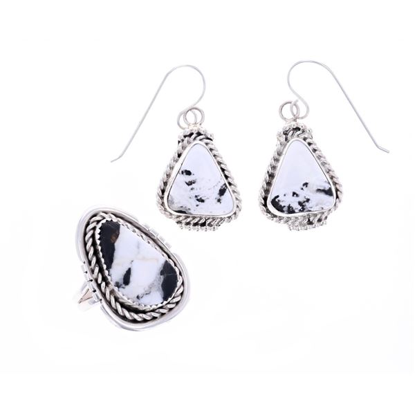 Navajo S. Silver White Buffalo Turquoise Jewelry
