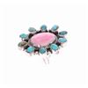 Image 1 : Navajo R. Sam Silver Pink Conch Turquoise Ring