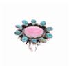 Image 4 : Navajo R. Sam Silver Pink Conch Turquoise Ring