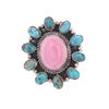 Image 5 : Navajo R. Sam Silver Pink Conch Turquoise Ring