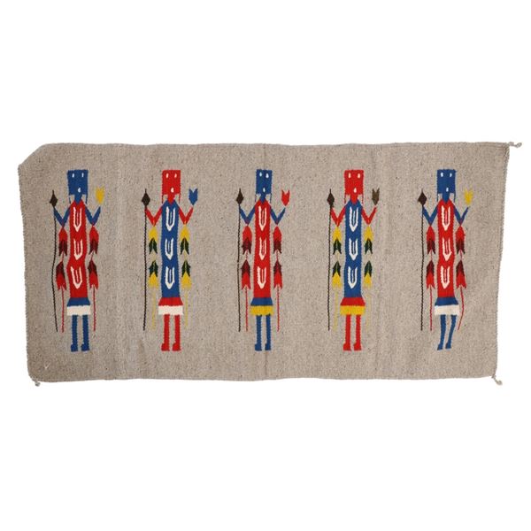 Navajo Ye Be Chei Hand Woven Rug c. 1970's