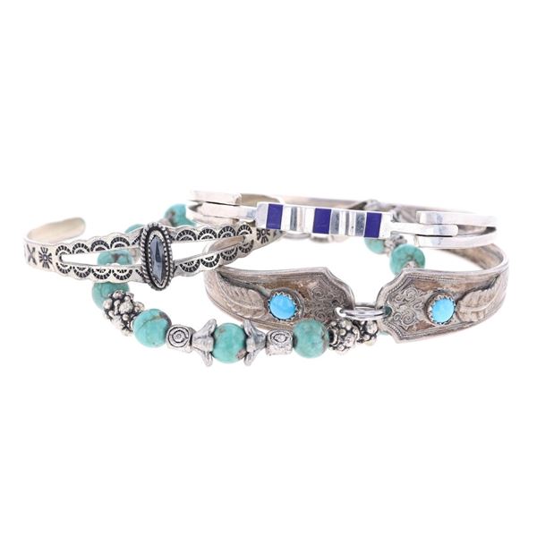 Vintage Silver Bracelets, circa 1900s-1950s (4)