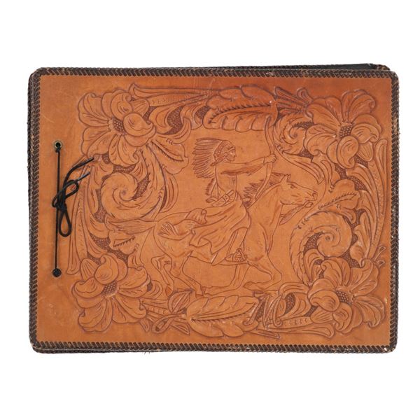 Western Carved Leather Native Floral Scrapbook