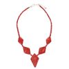 Image 10 : Orange & Red Jasper Polygonal Sphere Necklaces
