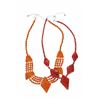 Image 1 : Orange & Red Jasper Polygonal Sphere Necklaces
