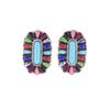 Image 1 : Navajo B. Slim Sterling Silver Multistone Earrings