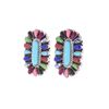 Image 2 : Navajo B. Slim Sterling Silver Multistone Earrings