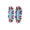 Image 3 : Navajo B. Slim Sterling Silver Multistone Earrings