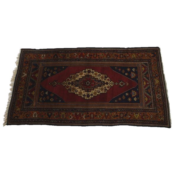 Turkish Konya Hand Woven Wool Area Rug C 1970