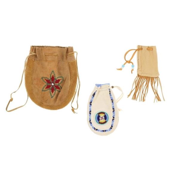 Apsáalooke Crow Hide Beaded Pouches c. 1960's