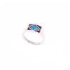 Image 2 : Zuni Sterling Silver Coral & Turquoise Inlay Rings