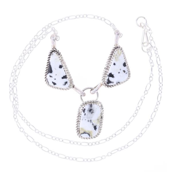 Navajo S. Silver White Buffalo Turquoise Necklace