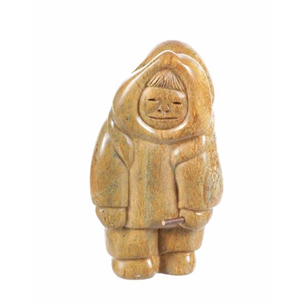 Sharon Spencer Soapstone Bundled Eskimo Hunter
