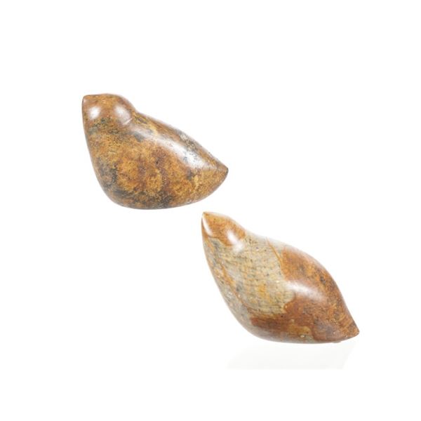 Sharon Spencer Soapstone Seal Carving Pair