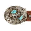Image 4 : Texas Leather Belt and Silver Turquoise Buckle