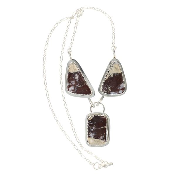 Navajo BB Tsosie Silver Wild Horse Jasper Necklace