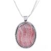 Image 3 : Navajo C. Tom Sterling Silver Rhodonite Necklace